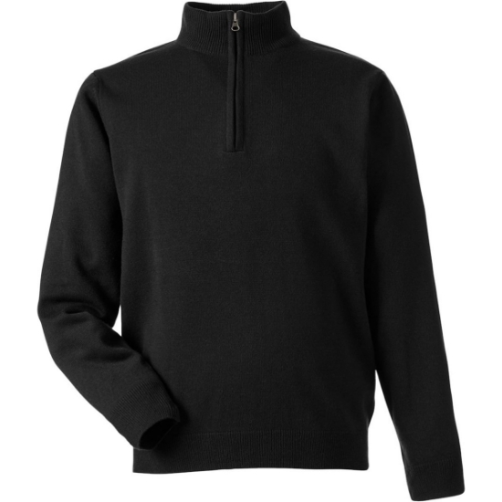 Custom Unisex Pilbloc™ Quarter-Zip Pullover Sweater Black
