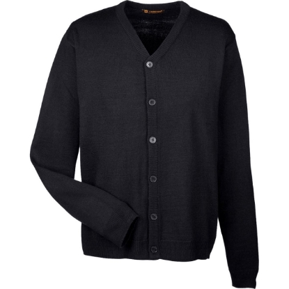 Custom Mens Pilbloc™ V-Neck Button Cardigan Sweater Black