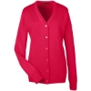 Custom Womens Pilbloc V-Neck Button Cardigan Sweater Red