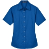 Custom Womens Easy Blend™ Short Sleeve Twill Dress Shirt with Stain-Release French Blue