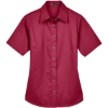 Custom Womens Easy Blend™ Short Sleeve Twill Dress Shirt with Stain-Release Wine