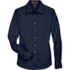 Custom Womens Easy Blend™ Long Sleeve Twill Dress Shirt with Stain-Release Navy