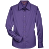 Custom Womens Easy Blend™ Long Sleeve Twill Dress Shirt with Stain-Release Team Purple