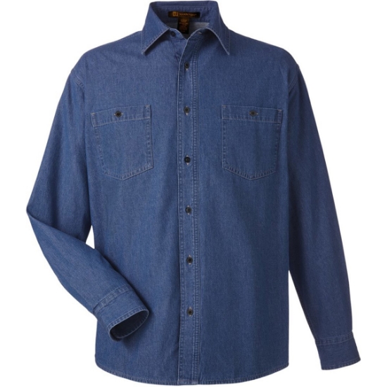 Custom Unisex Denim Shirt Jacket Dark Denim