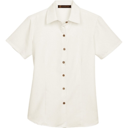 Custom Womens Barbados Textured Camp Shirt Cream