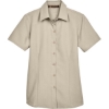 Custom Womens Barbados Textured Camp Shirt Khaki
