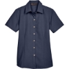Custom Womens Barbados Textured Camp Shirt Navy