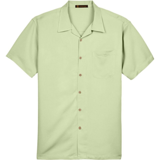 Custom Mens Bahama Cord Camp Shirt Green Mist