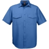 Custom Mens Key West Short Sleeve Performance Staff Shirt Pool Blue