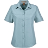Custom Womens Key West Short Sleeve Performance Staff Shirt Cloud Blue