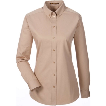 Custom Womens Foundation Cotton Twill Shirt with Teflon Khaki