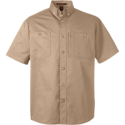 Custom Mens Advantage IL Short Sleeve Work Shirt Khaki