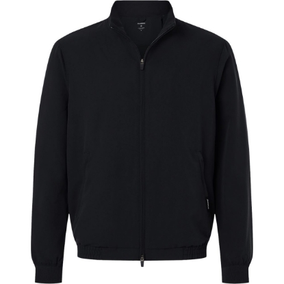 Custom Mens Wolfe Everyday Full-Zip 6-Pocket Scrub Jacket Black