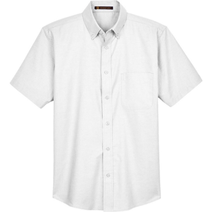 Custom Mens Oxford Short Sleeve with Stain-Release White