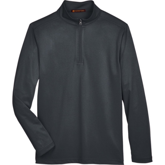 Custom Mens Advantage Snag Protection Plus Quarter-Zip Pullover Dark Charcoal
