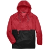 Custom Unisex Packable Hooded Nylon Jacket Red/ Black