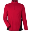 Custom Mens Flash Snag Protection Plus IL Colorblock Quarter-Zip Pullover Red/ Black