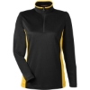Custom Womens Flash Snag Protection Plus IL Colorblock Quarter-Zip Pullover Black/ Sunray Yellow