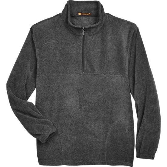 Custom Mens Fleece Quarter-Zip Pullover Charcoal