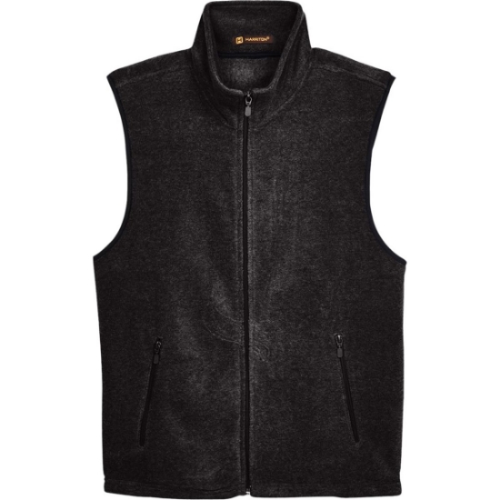 Custom Unisex Fleece Full-Zip Vest Black
