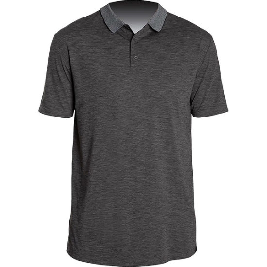 Custom Mens Transit Tech Polo Charcoal Heathered