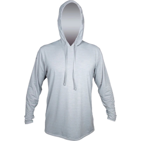 Custom Mens Low Pro Tech Hooded Long Sleeve T-Shirt Alloy Heathered