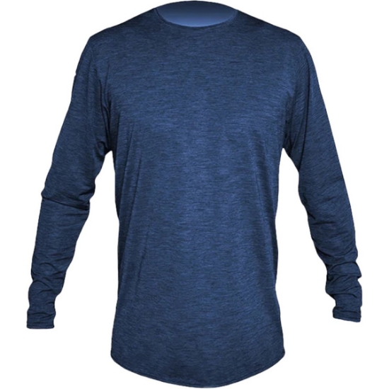 Custom Mens Low Pro Tech Long Sleeve T-Shirt Navy Heathered