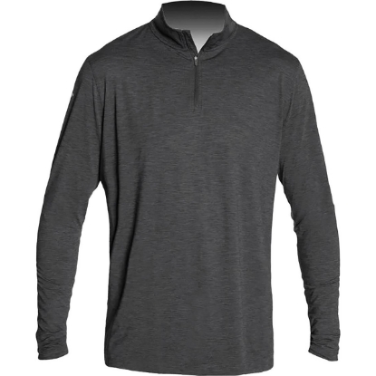 Custom Mens Low Pro Quarter-Zip Pullover Charcoal Heathered