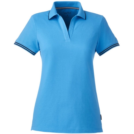 Custom Womens Deck Polo Azure Blue