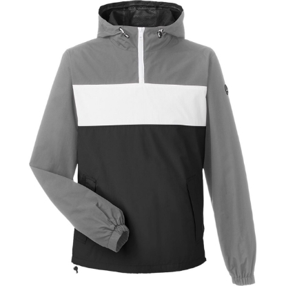 Custom Unisex Windward Anorak Hooded Quarter-Zip Jacket Graphite/ White/ Black