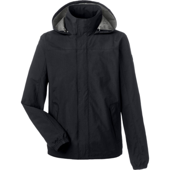 Custom Mens Voyage Hooded Rain Jacket Black