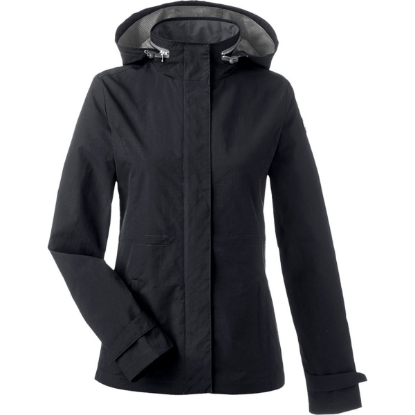 Custom Womens Voyage Hooded Rain Jacket Black