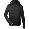 Custom Mens Nautical Mile Hooded Puffer Jacket Black/ Antique White