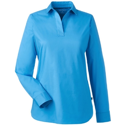 Custom Womens Staysail Shirt Azure Blue