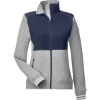 Custom Womens Navigator Fleece Full-Zip Jacket Oxford Heather/ Navy