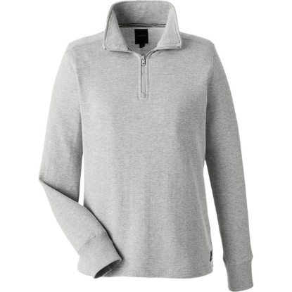 Custom Womens Anchor Fleece Quarter-Zip Sweatshirt Oxford Heather