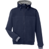 Custom Mens Navigator Fleece Hooded Full-Zip Jacket Navy