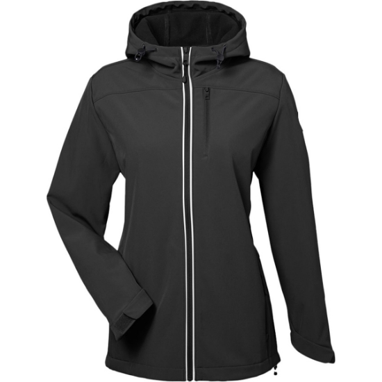 Custom Womens Wavestorm Hooded Soft Shell Jacket Black