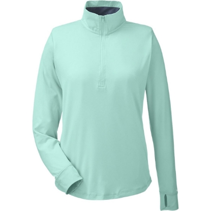 Custom Womens Saltwater Quarter-Zip Pullover Cool Mint