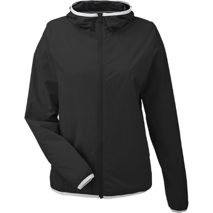 Custom Womens Stillwater Hooded Windbreaker Black