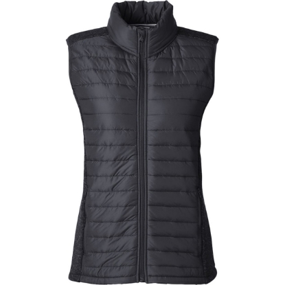 Custom Womens Harbor Puffer Vest Black/ Black Heather
