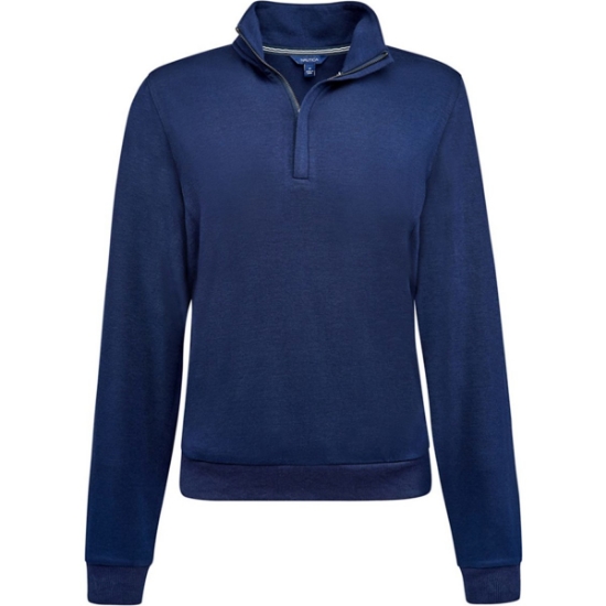 Custom Womens Explorer Fleece Quarter-Zip Pullover Navy