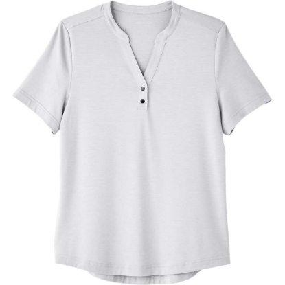 Custom Womens JAQ Snap-Up Stretch Performance Polo Platinum