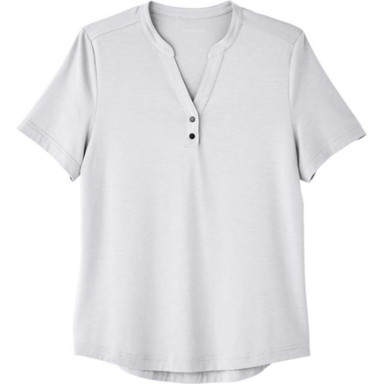 Custom Womens JAQ Snap-Up Stretch Performance Polo Platinum