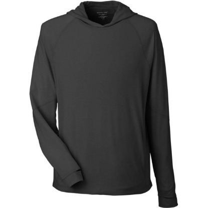 Custom Unisex JAQ Stretch Performance Hooded Long Sleeve T-Shirt Black