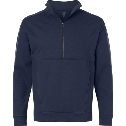 Custom Mens Mantra Half-Zip Ottoman Pullover Classic Navy