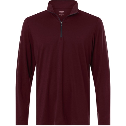 Custom Mens JAQ Stretch Performance Quarter-Zip Burgundy/ Carbon