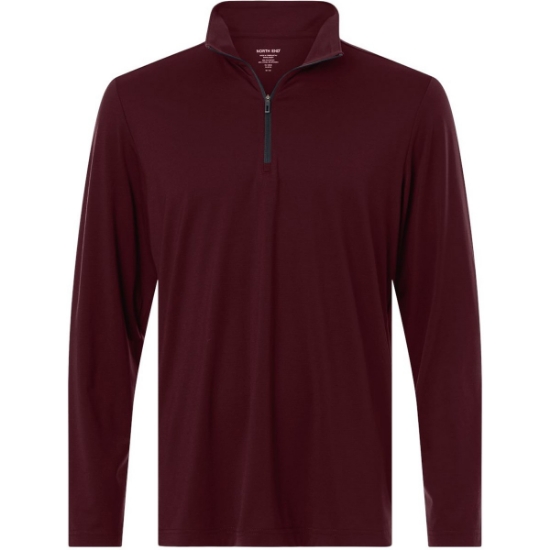 Custom Mens JAQ Stretch Performance Quarter-Zip Burgundy/ Carbon