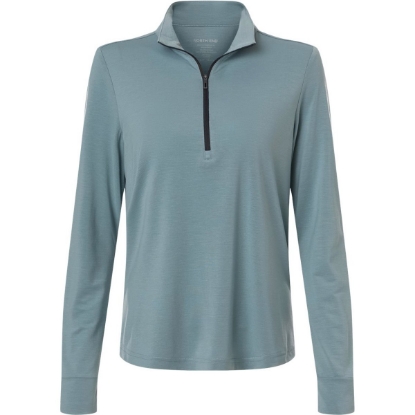 Custom Womens JAQ Stretch Performance Quarter-Zip Opal Blue/ Carbon