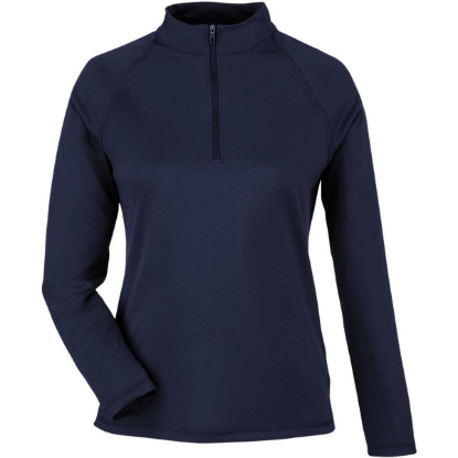 Custom Womens Revive Coolcore® Quarter-Zip Pullover Classic Navy